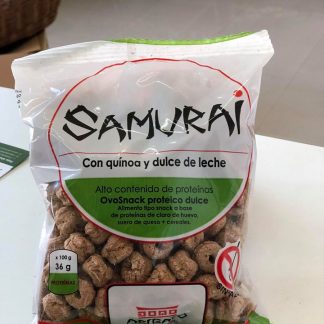 SAMURAI, Cereal Ovoproteico con Quinoa y Dulce de Leche, 60g, SIN TACC