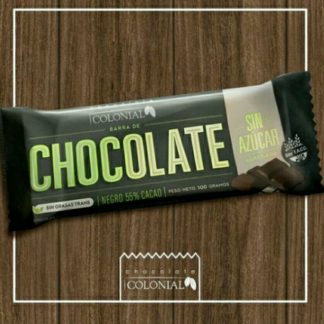 COLONIAL, Barra de chocolate 55% cacao, sin azúcar, 10u de 100g, SIN TACC 10 unidades.