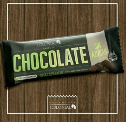 COLONIAL, Barra de chocolate 55% cacao, sin azúcar, 10u de 100g, SIN TACC 10 unidades.