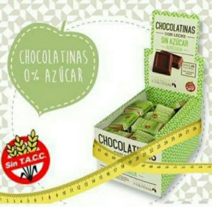 COLONIAL, Chocolatinas SIN AZUCAR agregada, 50u de 50g, SIN TACC.