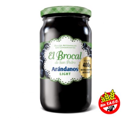 EL BROCAL, Dulce de Arándanos LIGHT, 400g, SIN TACC
