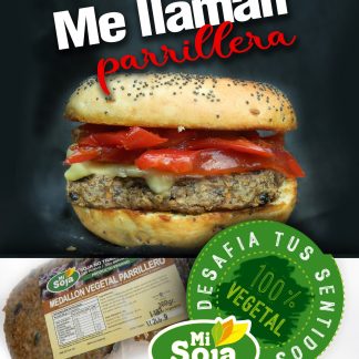 MI SOJA, Hamburguesa Parrillera, 100% vegetal, 4 unidades.