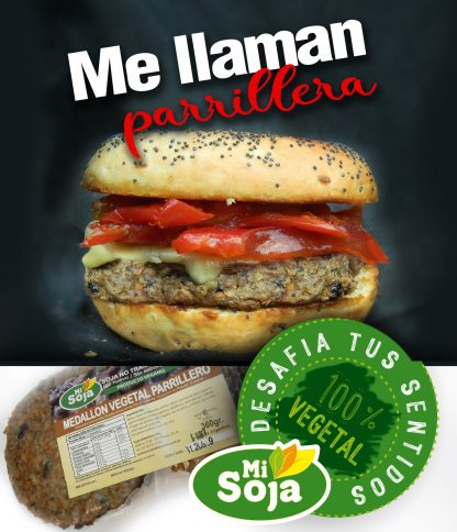 MI SOJA, Hamburguesa Parrillera, 100% vegetal, 4 unidades.