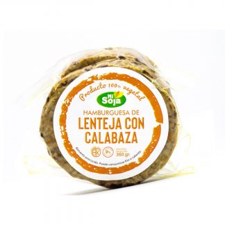 MI SOJA. Hamburguesa de lentejas y calabaza, 4 unidades.