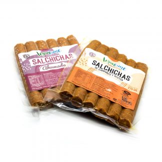 Vegantime. Salchichas de garbanzo y gluten. Veganas.