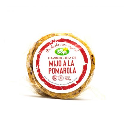 MI SOJA. Hamburguesa de mijo a la pomarola, 4 unidades.