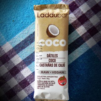 LADDUBAR, barritas de Dátiles, coco y castaña de cajú, 30g. SIN TACC.