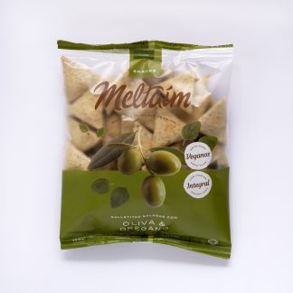 MELTAIM, snack integral vegano Oliva y Oregano.