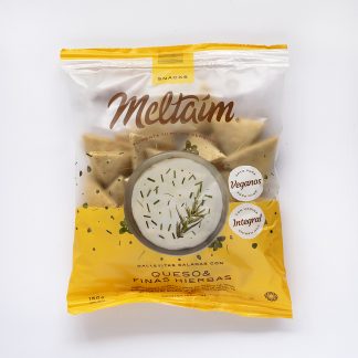 MELTAIM, snack integral vegano Queso y finas hierbas.