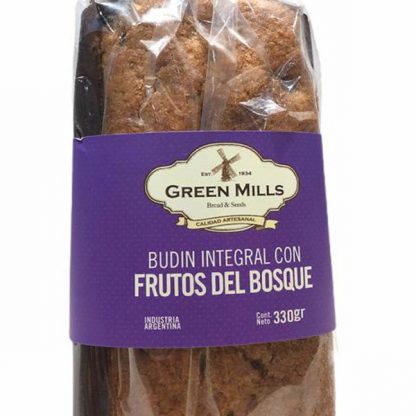 GREEN MILLS, Budín integral con Frutos del Bosque, 330g