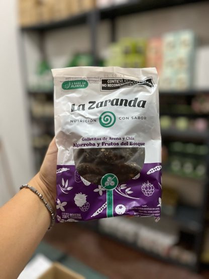 LA ZARANDA, Galletitas SIN AZUCAR Algarroba y Frutos del Bosque, 200g, VEGANAS