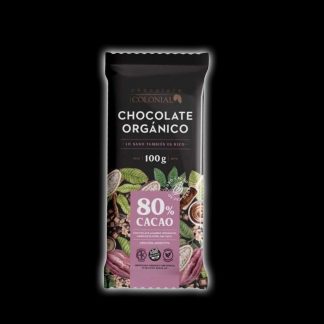 COLONIAL, Barras chocolate ORGANICO 80%, 10u de 100g, SIN TACC