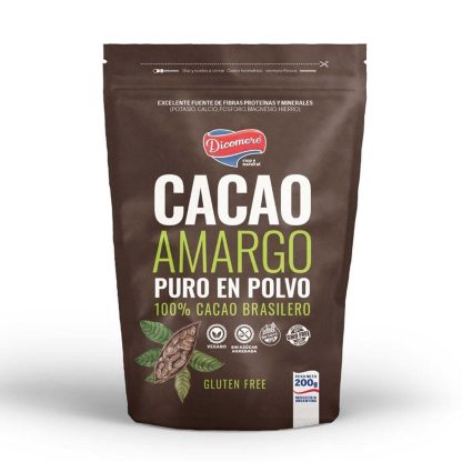 DICOMERE, Cacao Amargo 100% Puro, 200g, SIN TACC