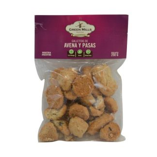 GREEN MILLS, galletitas de Avena y pasas, 250g