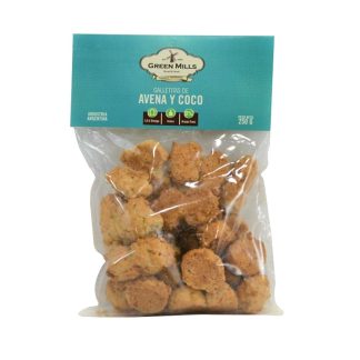 GREEN MILLS, galletitas de Avena y coco, 250g