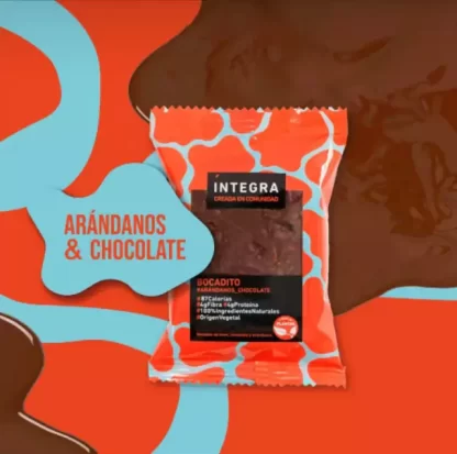 INTEGRA, Bocaditos de Chocolate y Arándanos, 26g, 20u