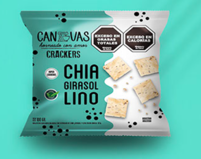 CANVAS, galletitas Chía, Girasol y Lino, 150g VEGANO