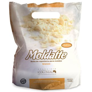 MOLDATTE, Chocolate COLONIAL para moldeo BLANCO, Bulto x 6u 1kg c/U, SIN TACC (A PEDIDO)