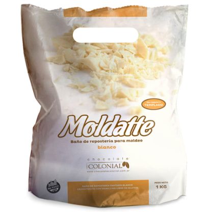 MOLDATTE, Chocolate COLONIAL para moldeo BLANCO, Bulto x 6u 1kg c/U, SIN TACC (A PEDIDO)