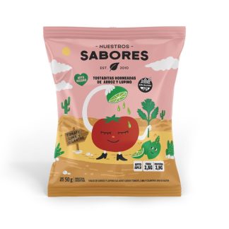 NUESTROS SABORES, Tostaditas de arroz Tomate Lima Cilantro, 50g
