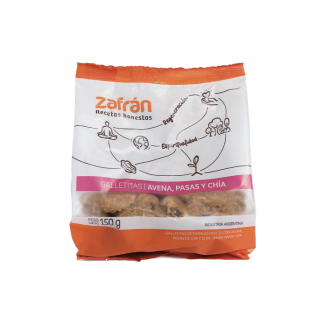 ZAFRAN, Galletitas Avena, Pasas y Chía, 150g