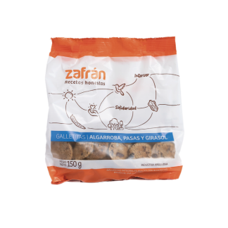 ZAFRAN, Galletitas Algarroba, Pasas y Girasol, 150g