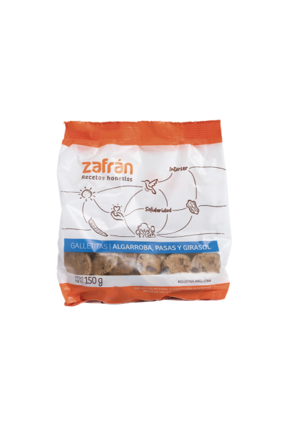 ZAFRAN, Galletitas Algarroba, Pasas y Girasol, 150g