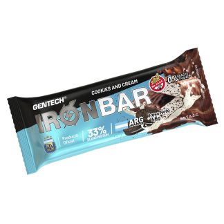 GENTECH, IronBar Barritas Proteícas Cookies and Cream, 20u