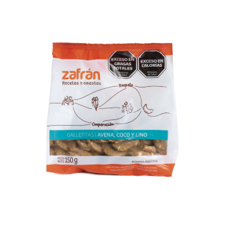 ZAFRAN, Galletitas Avena, Coco y Lino, 150g