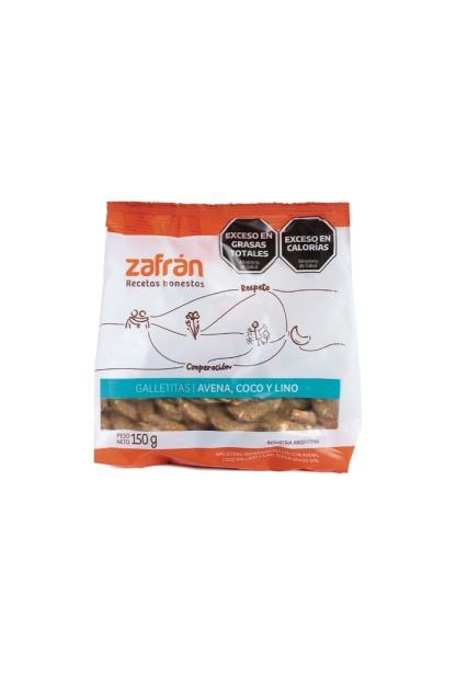 ZAFRAN, Galletitas Avena, Coco y Lino, 150g