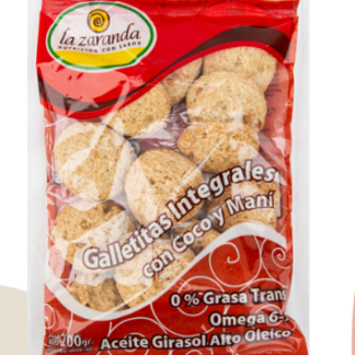 NUEVO! LA ZARANDA, Galletitas DULCES coco y mani, 200g