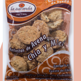 NUEVO! LA ZARANDA, Galletitas DULCES avena chia y miel, 200g
