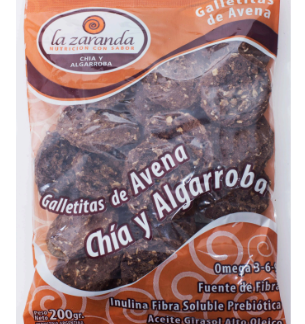 NUEVO! LA ZARANDA, Galletitas DULCES avena chia y algarroba, 200g