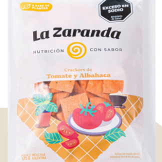 NUEVO! LA ZARANDA, Crackers tomate y albahaca, 175g
