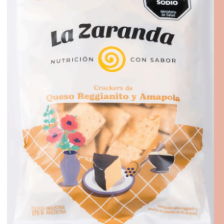 NUEVO! LA ZARANDA, Crackers reggianito y amapola, 175g