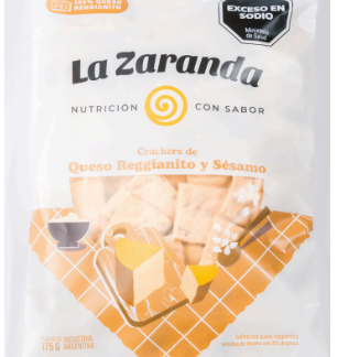 NUEVO! LA ZARANDA, Crackers reggianito y sesamo, 175g