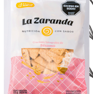 NUEVO! LA ZARANDA, Crackers INTEGRALES CON SAL sesamo, 175g