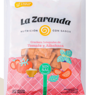 NUEVO! LA ZARANDA, Crackers INTEGRALES SIN SAL sesamo, 175g
