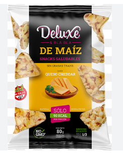 DELUXE, SNACK de maiz Cheddar, SIN TACC