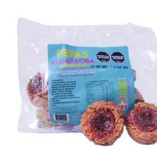UN RINCON VEGANO, pepas de membrillo con algarroba y harina integral, 180g.