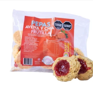 UN RINCON VEGANO, pepas de avena chía y frutilla, 180g.