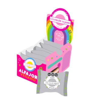 UN RINCON VEGANO, alfajor con crema sabor chocolate y baño de chocolate negro, 6u.