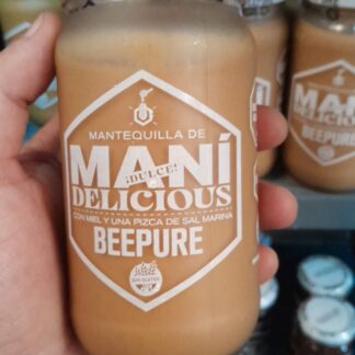 BEEPURE, pasta de maní DELICIOUS endulzada con miel, 350g SIN TACC.