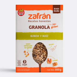 ZAFRAN, granola de quinoa Y nuez SIN GLUTEN, 300g