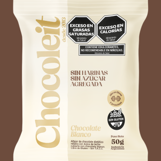 CHOCOLEIT, alfajor de harina integral con baño de chocolate blanco, 12 unidades.