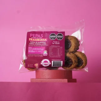 UN RINCON VEGANO, pepas integrales sabor frambuesa, 170g